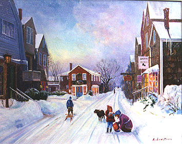 Snowy oilpainting by Andrew Menna